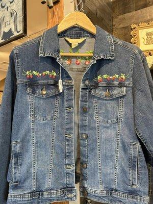 Hand embroidered up cycled clothing by Tab of Hol and Tab!