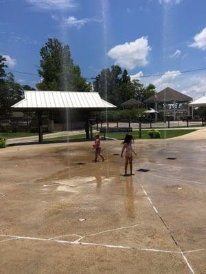 Water fountain play area