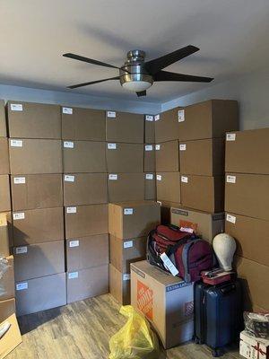 All boxed up, loaded and unpacked at our new home.