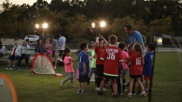 Outdoor field light system at the elementary school