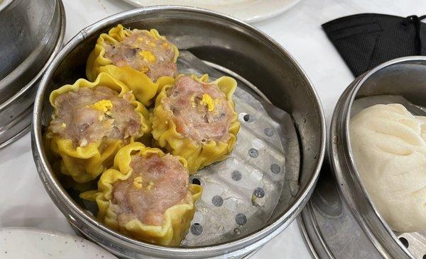 Pork shu mai and pork bun - delicious