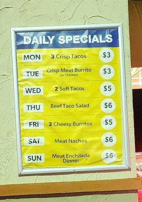 Daily specials