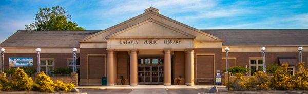 Front of the Batavia Public Library, photographed on May 21, 2024.