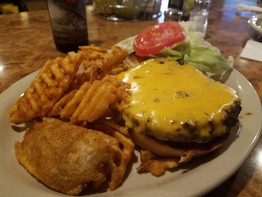 The Kilkare burger with waffle fries. It was decent but not the best burger at Houghton Lake in my opinion.