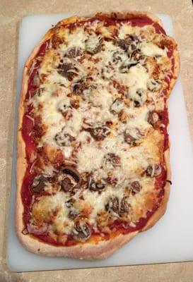 Homemade pizza with Rotella's crust