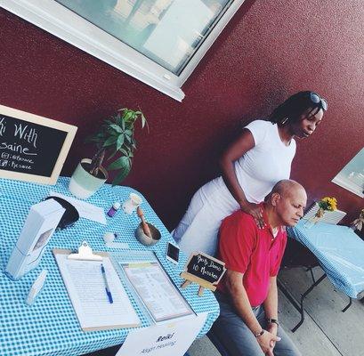 Reiki demo at health fair