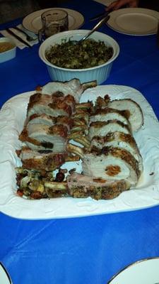 My fabulous fruit stuffed pork roast.