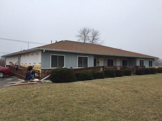 Siding in progress