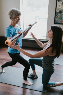 Jennifer teaching Lunge Series