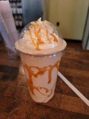 Caramel latte frappe with "whip"!