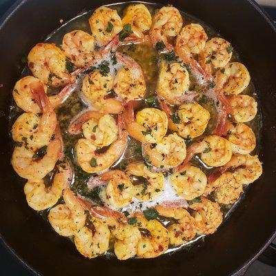 Pan Grilled Garlic Shrimp