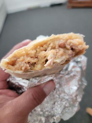 Chili Verde Burrito lacks pork