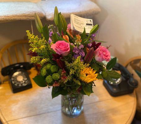 Flowers on the delivery day