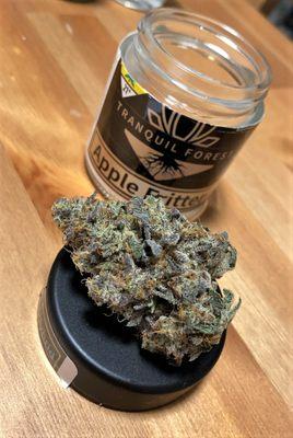 Tranquil Forest's Apple Fritter will wow you with its sweet and skunky flavor.