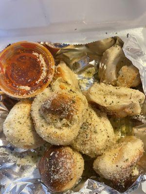 Garlic knots. Free with a $20 order.