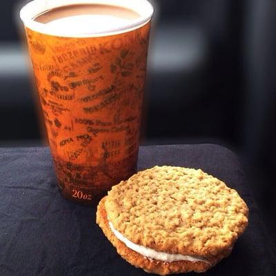 Large Americano w/ Homemade Oatmeal Creme Pie Cookie - Jazzee Java