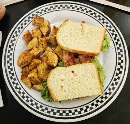 BLT and Breakfast Potatoes.