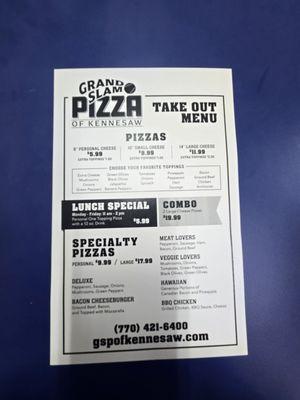 To-go menu