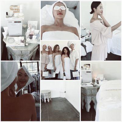 Turned an empty corner in Chriselle Lim's downtown work loft into a Spa Retreat for her and her amazing staff. Sisley Paris Facials for All!