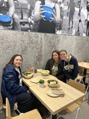 Us enjoying our amazing salads!