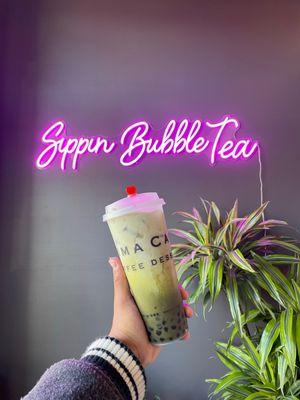 Matcha Milk Tea with Boba