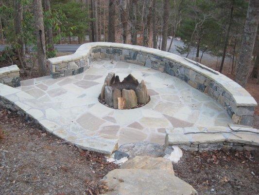 Patio with built in fire pit