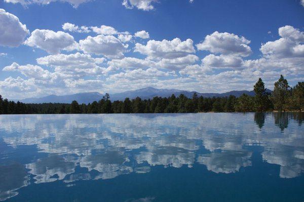 The view of the Rockies from a vanishing edge pool that we built in Colorado Springs CO