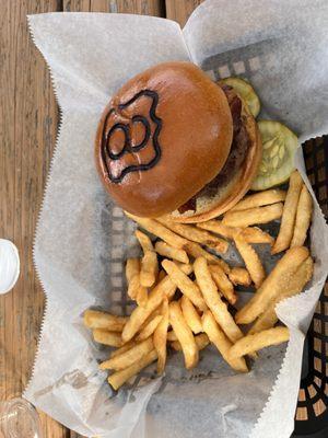 Black and blue burger