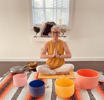 Harmony teaching meditation during one of our workshops.