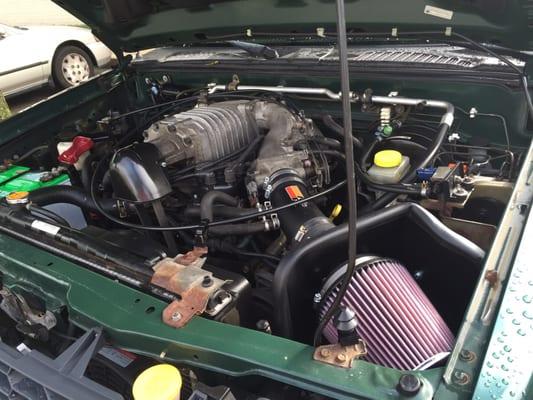 View of the K&N intake installed.