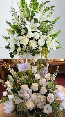 Online picture (top) and my bouquet in real life (bottom). What I got was fuller and had more roses. The basket was exactly the same.