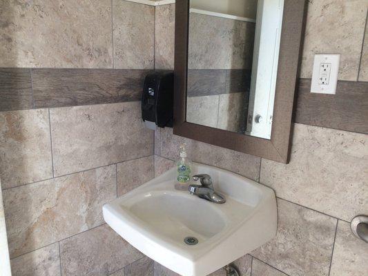 our remodeled and always clean restroom for our customers