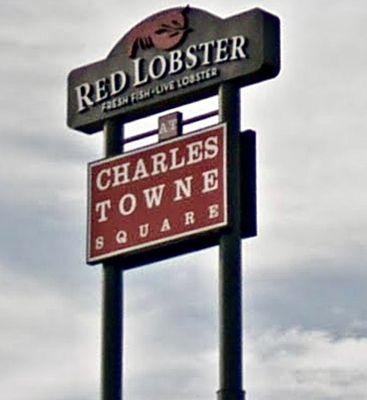 The Red Lobster sign as seen from I-26.