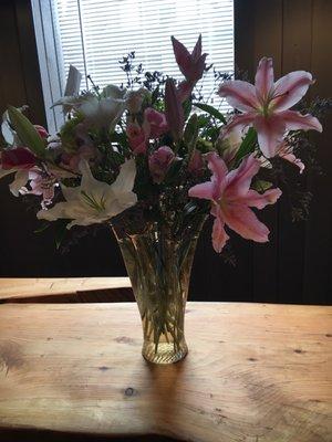 The only thing prettier than these flowers is the beautiful woman they were sent to.