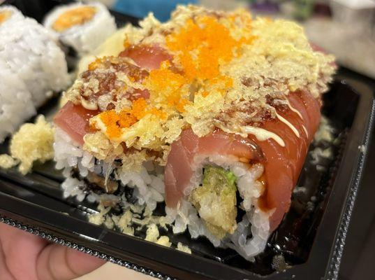 The Ocean Roll topped with Maguro