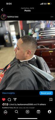 4 on top Mid High Skin Fade