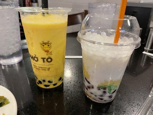 Mango coconut Boba with Boba and the 3 dessert dessert. :)