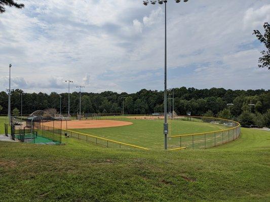 Lighted baseball field at North Mecklenburg Park