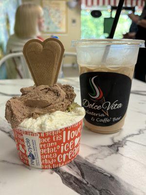 Iced coffee & gelato