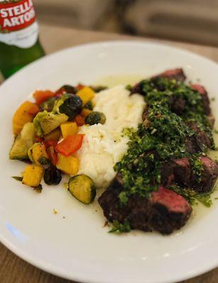 Steak with chimichurri sauce