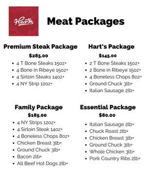 Current meat package pricing.