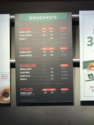 Doughnut menu