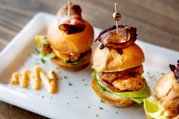 Famous Salmon Sliders just add bacon