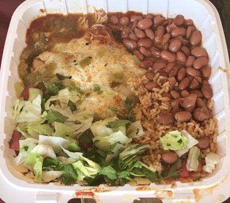 Chicken enchilada plate