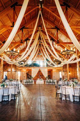 Chiffon Ceiling Swags at Fox Haven Ranch