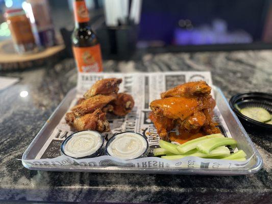 Dry Rub and Buffalo wings... delicious.