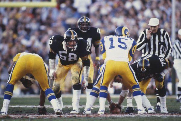 Super Bowl XIV in 1980 (1979 season). The Steelers beat the Chargers.