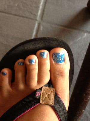 Pretty paint job and relaxing pedicure.