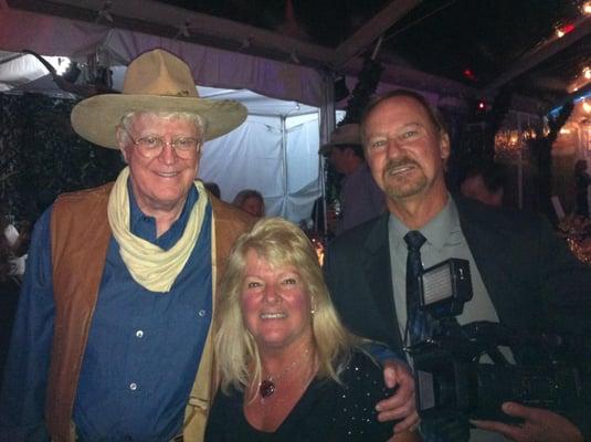 Jo and I filming another event last night for Bill Koch. It was a western theme party to benefit his Oxbridge Academy...