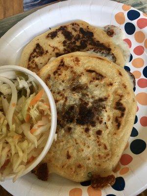 Bean and cheese pupusas.